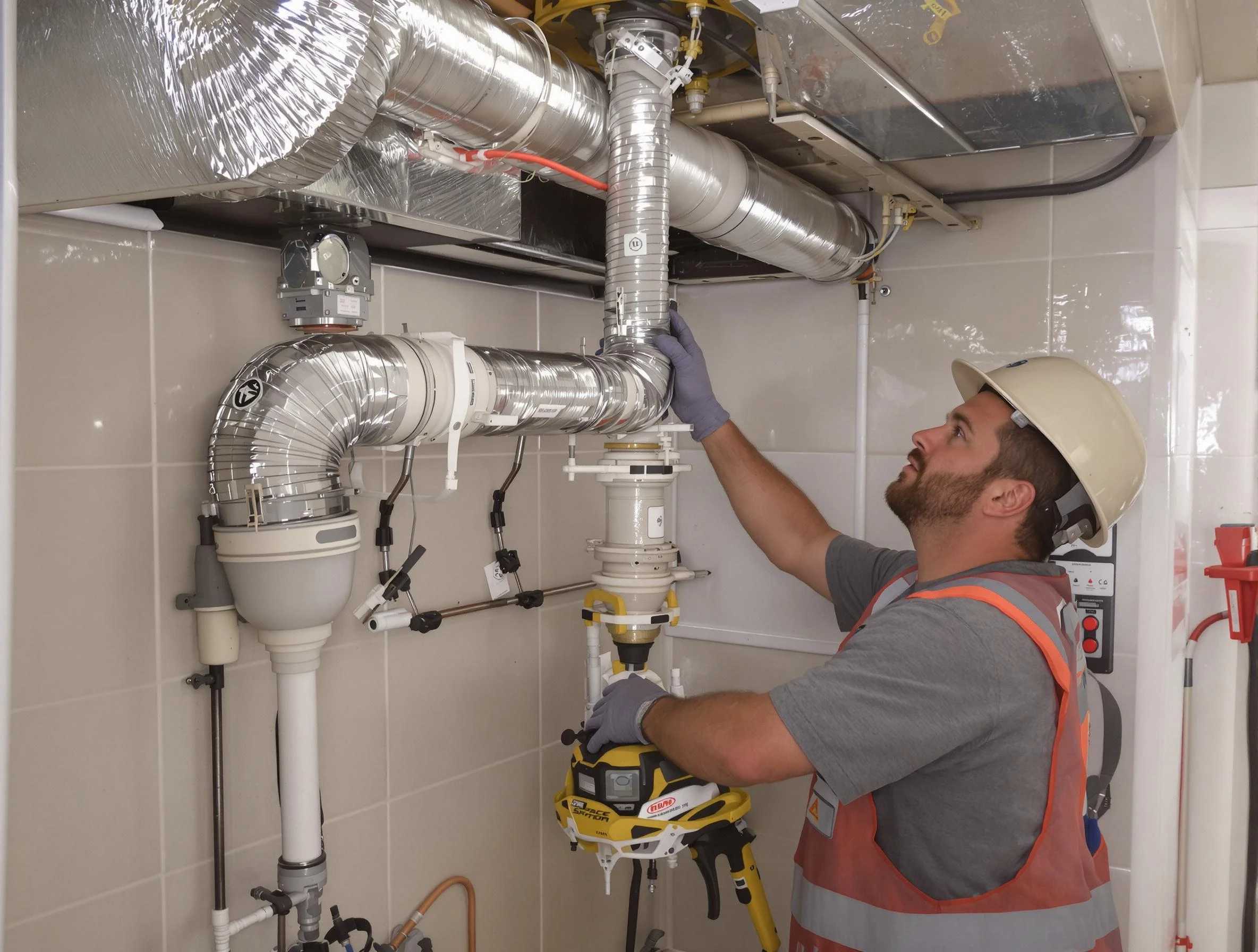 Sandy Springs Dryer Vent Cleaning expert performing professional dryer vent repair and installation in Sandy Springs