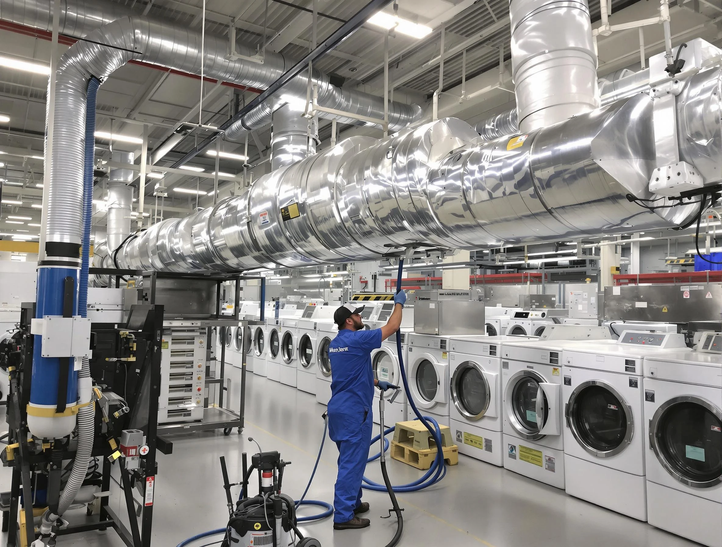 Sandy Springs Dryer Vent Cleaning team performing heavy-duty industrial dryer vent cleaning in Sandy Springs